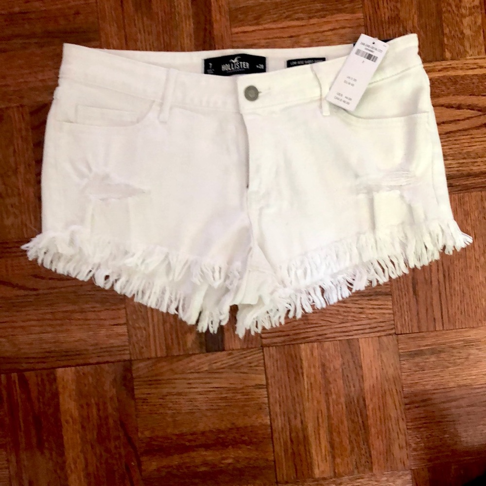 Hollister cutoff shorts white jean